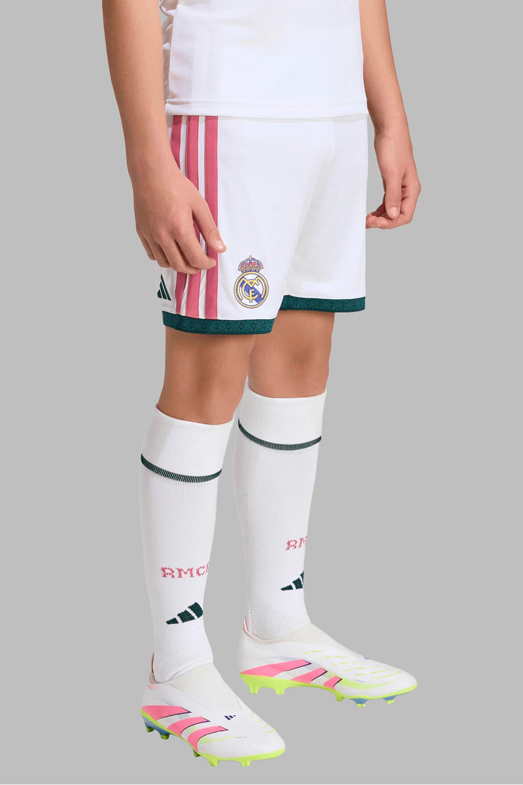 Witte jongens en meisjes adidas Performance voetbalshort van polyester