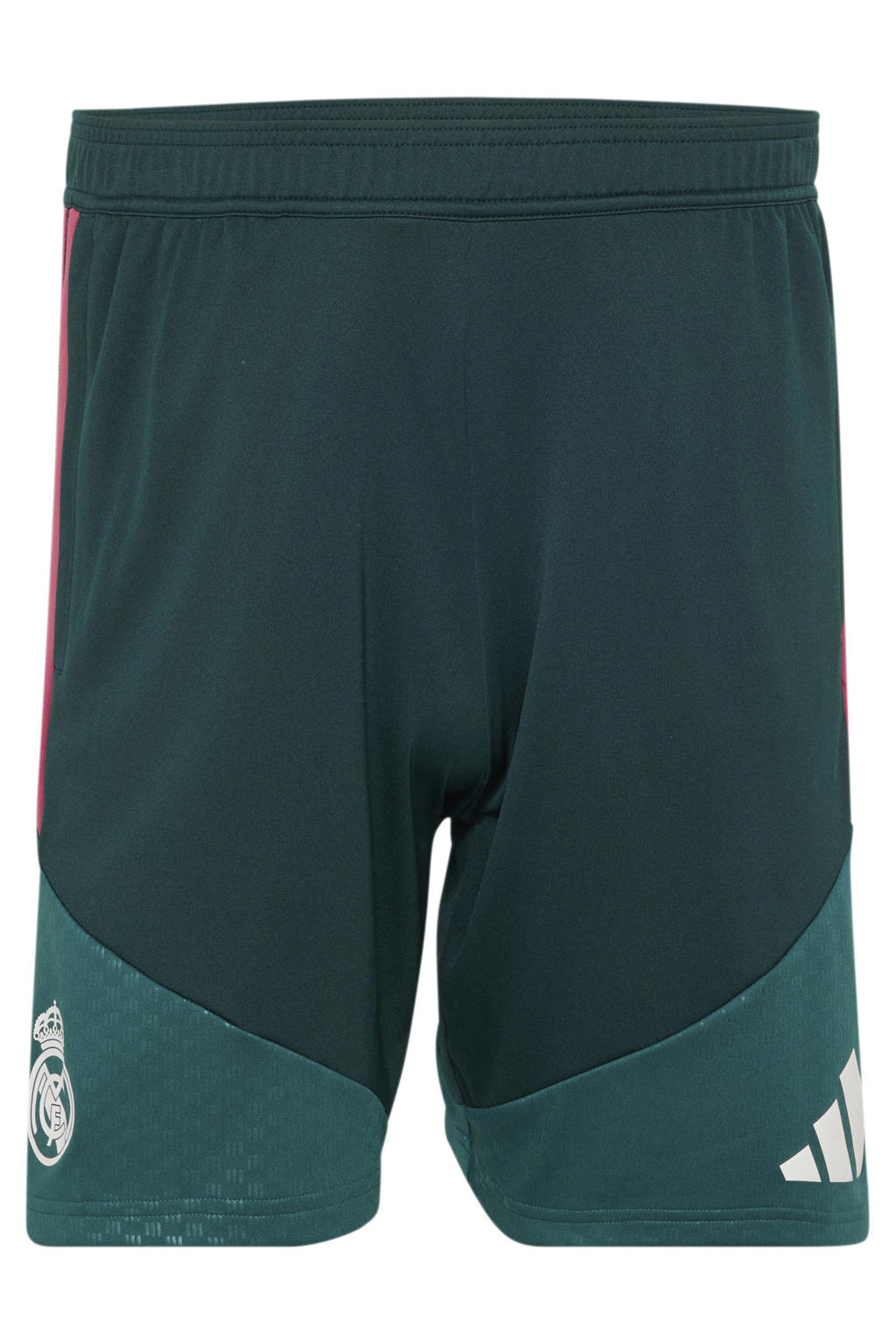 Groen en rode heren adidas Performance Senior Real Madrid voetbalshort Training van polyester met regular fit en logo dessin