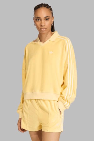 Terry Towel polo met lange mouwen geel/wit