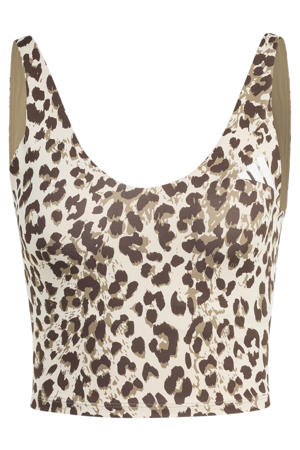 sporttop panterprint - beige/bruin