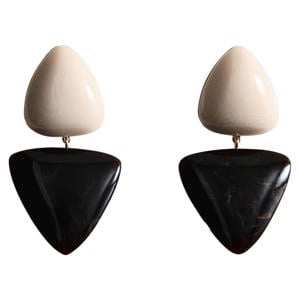 oorbellen zwart/ecru