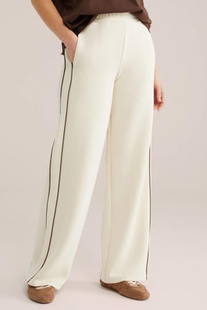 wide leg regular waist broek ecru