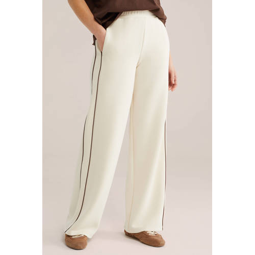 WE Fashion wide leg regular waist broek ecru afbeelding