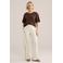 WE Fashion wide leg regular waist broek ecru