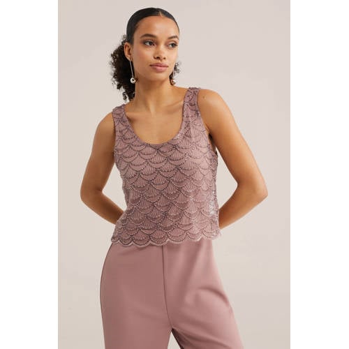 WE Fashion Straight jumpsuit lichtroze afbeelding