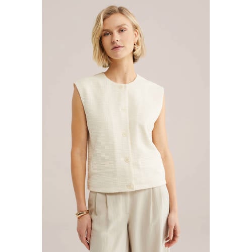WE Fashion gilet ecru afbeelding