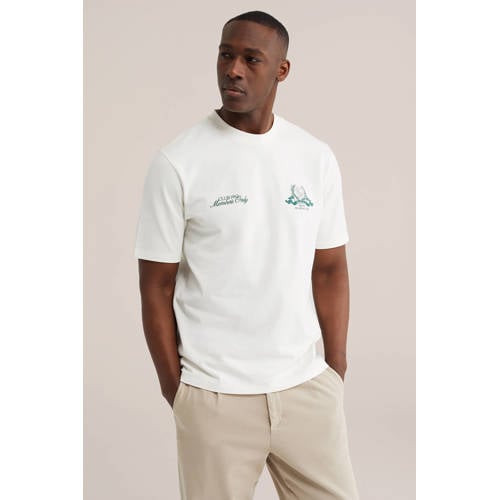 WE Fashion relaxed T-shirt met backprint ecru afbeelding