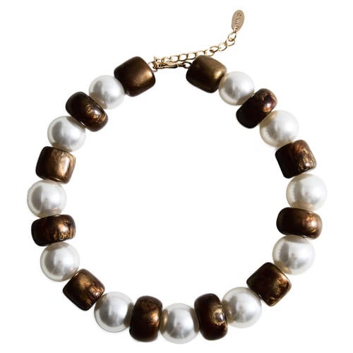 Mango kralenketting bruin afbeelding