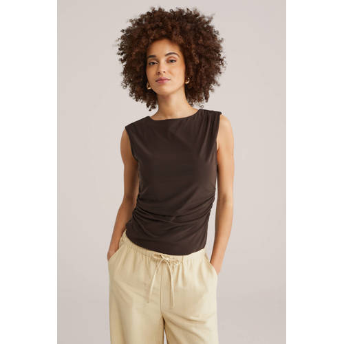WE Fashion top donkerbruin afbeelding