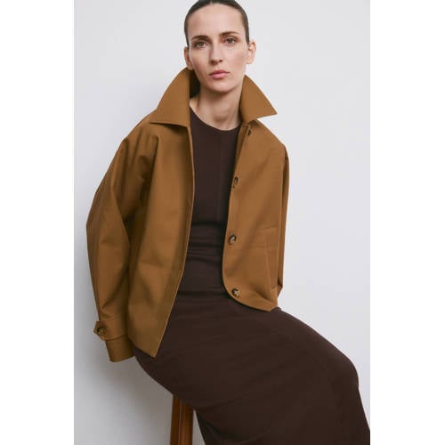 Mango midi jurk bruin afbeelding