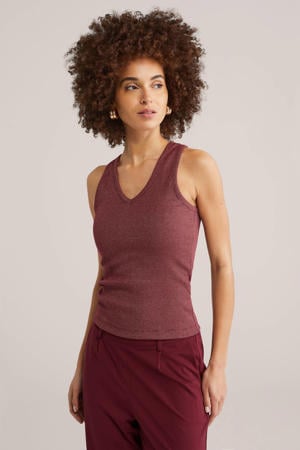 top donkerrood met glitter