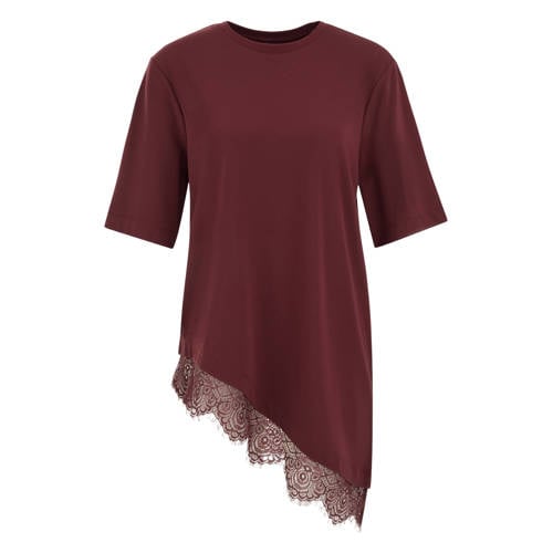 WE Fashion T-shirt donkerrood afbeelding