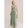 WE Fashion midi jurk met glitter lichtgroen