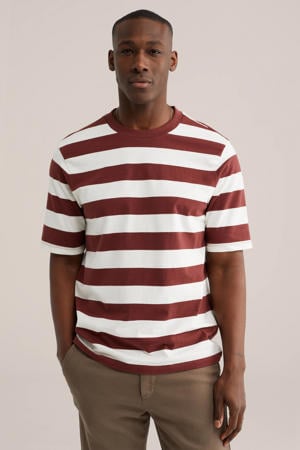 relaxed gestreepte T-shirt donkerrood