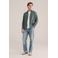 WE Fashion regular casual overhemd met linnen groen