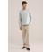 WE Fashion regular casual overhemd met linnen groen