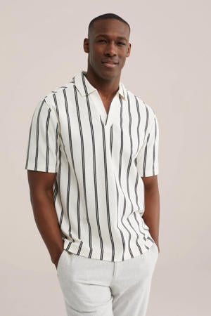 regular gestreept casual overhemd wit