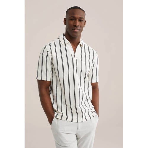 WE Fashion regular gestreepte casual overhemd wit afbeelding