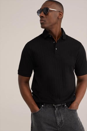 regular polo gebreid zwart