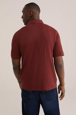 regular polo gebreid donkerrood