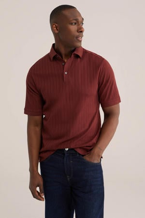 regular polo gebreid donkerrood