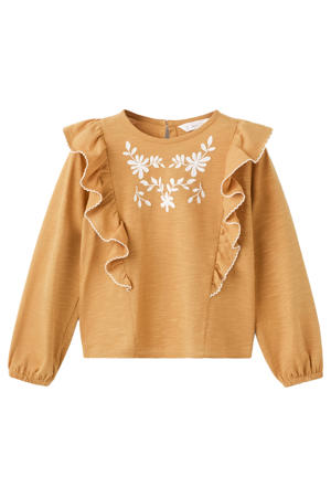 gebloemde sweater geel
