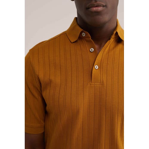 WE Fashion regular polo gebreid geel afbeelding