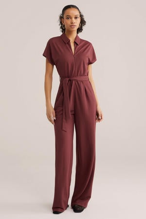 Aansluitend jumpsuit donkerrood
