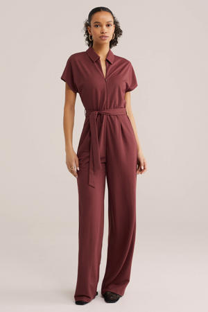 Aansluitend jumpsuit donkerrood