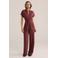 WE Fashion Aansluitend jumpsuit donkerrood