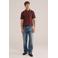 WE Fashion regular polo donkerrood