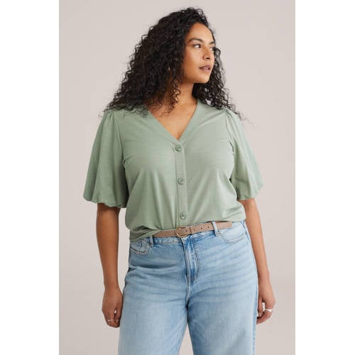 WE Fashion blouse lichtgroen afbeelding