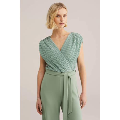 WE Fashion Straight jumpsuit lichtgroen afbeelding