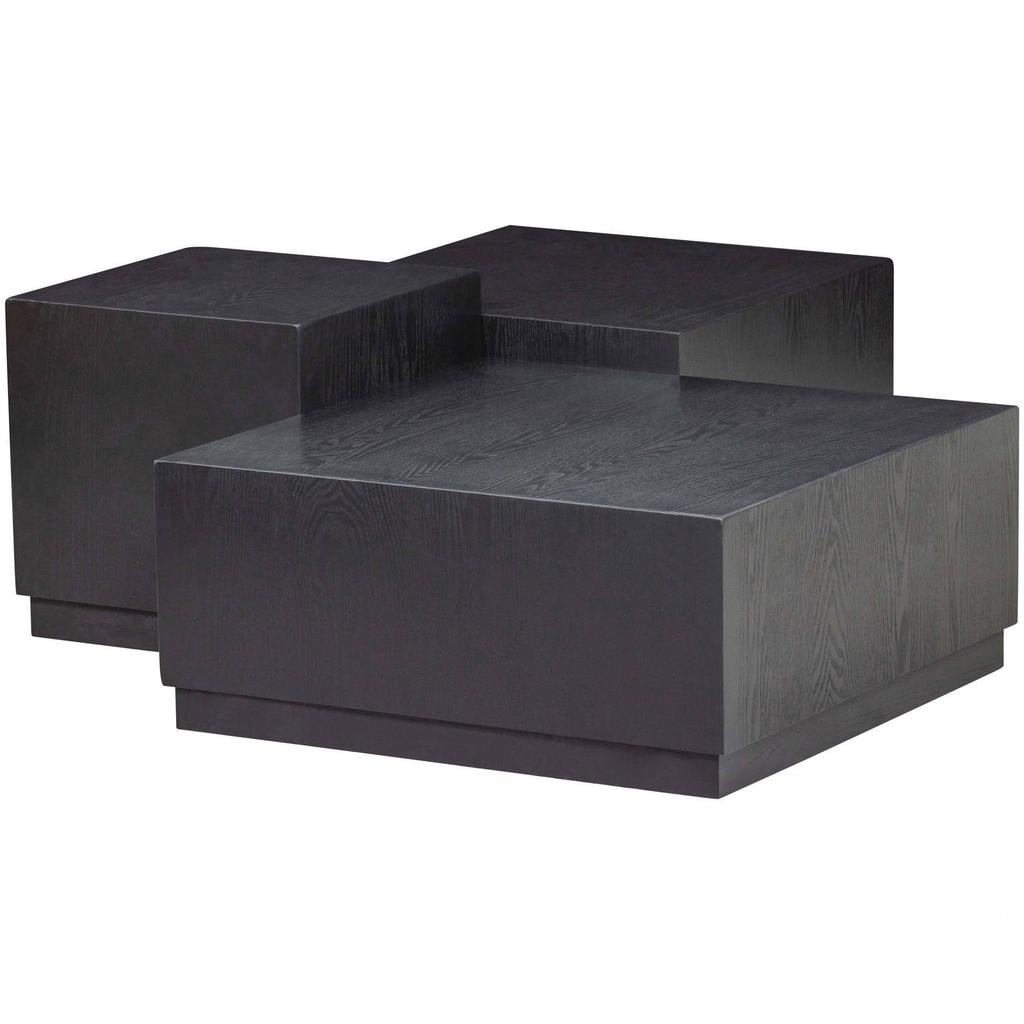 WOOOD WOOOD Pim Bijzettafels - Hout - Zwart - Set van 3
