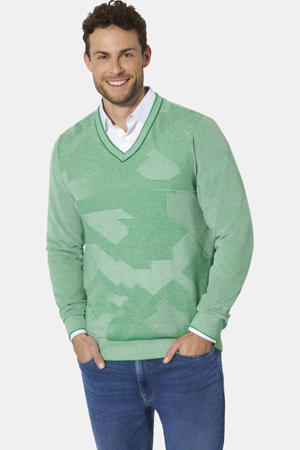DANDORO katoenen regular fit gebreide trui Plus Size - groen