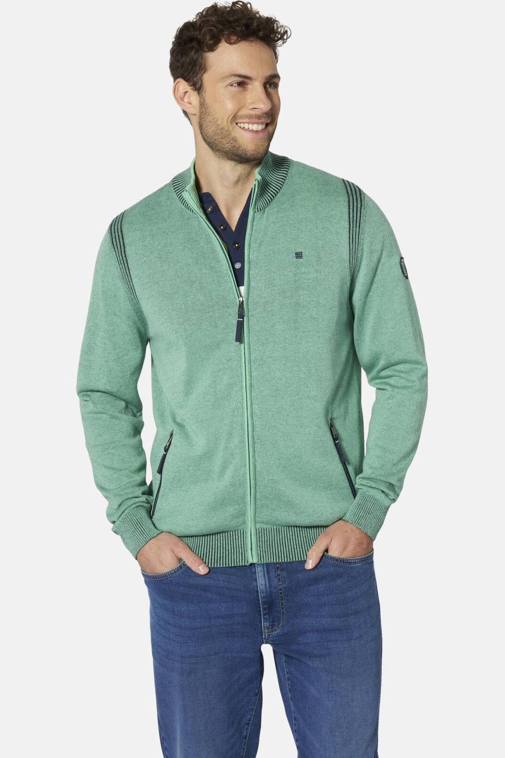 Babista katoenen gebreid vest Plus Size - mintgroen