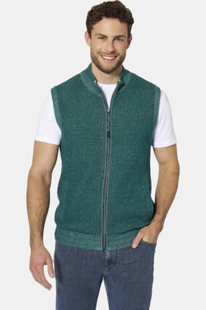 katoenen gebreid vest Plus Size - petrol