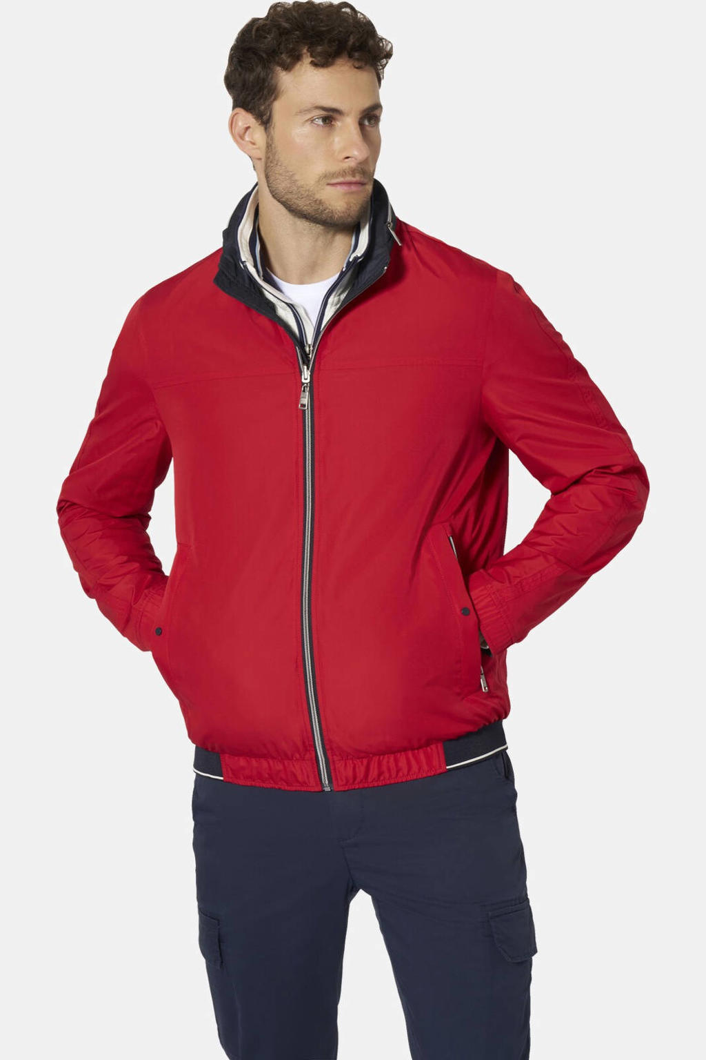 Babista tussenjas Plus Size - donkerblauw/rood