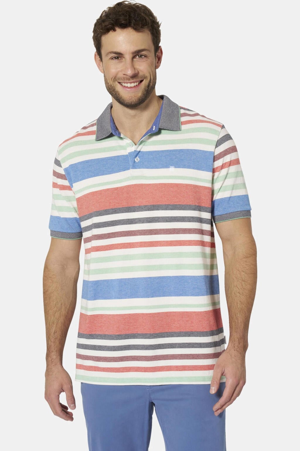 Babista regular fit gestreepte polo Plus Size - meerkleurig