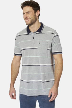 regular fit gestreepte polo Plus Size - grijs