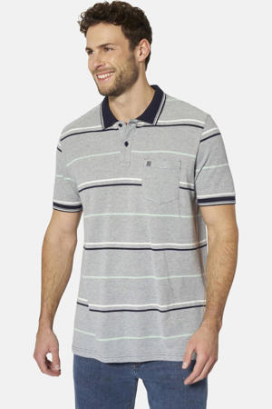 regular fit gestreepte polo Plus Size - grijs