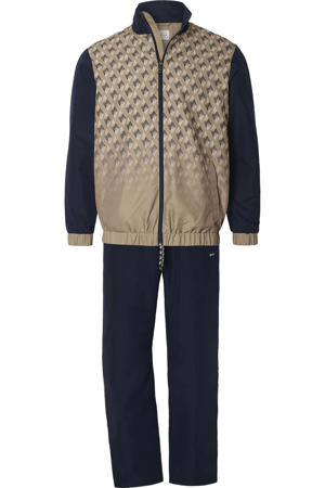 joggingpak donkerblauw/beige