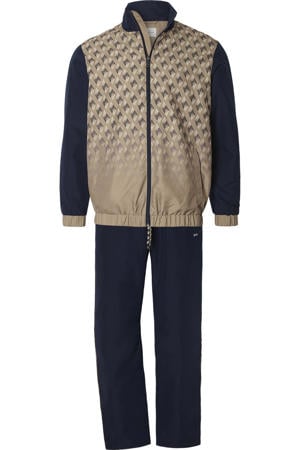 joggingpak donkerblauw/beige