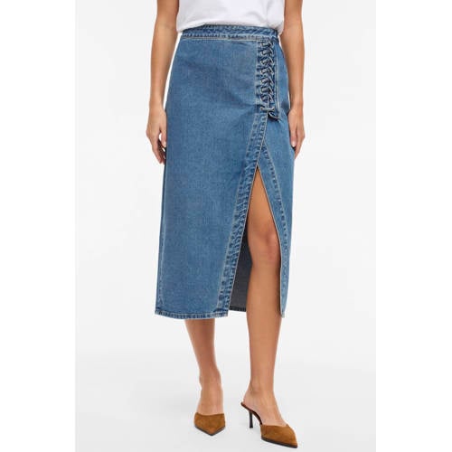 VILA denim spijkerrok medium blue denim afbeelding