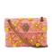 Kurt Geiger raffia crossbody tas Mini Kensington met bloemen roze