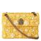 Kurt Geiger raffia crossbody tas Mini Kensington met parels geel