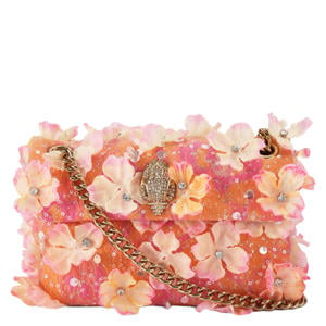 crossbody tas Mini Kensington met bloemen oranje/roze