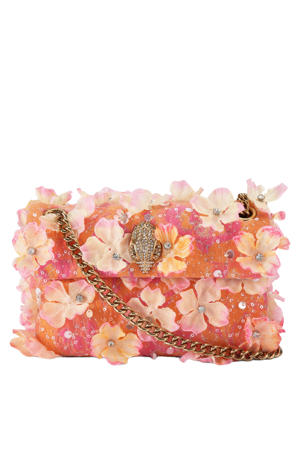 crossbody tas Mini Kensington met bloemen oranje/roze