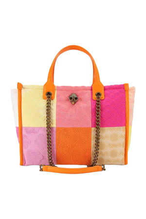 badstof shopper Hoxton oranje/roze