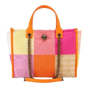 badstof shopper Hoxton oranje/roze